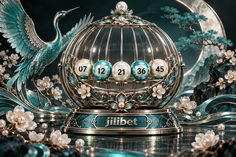 jilibet — lottery cage at sample numbered balls na 07, 12, 21, 36, 45